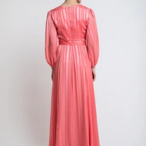 Μάξι φόρεμα με κόμπο Ροζ Desiree 8.36044